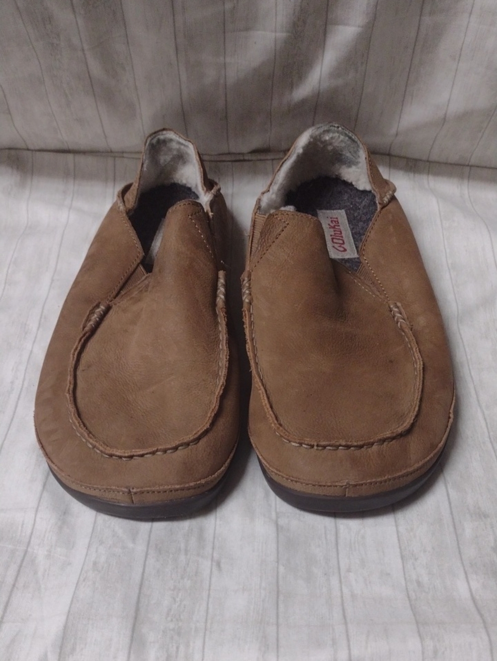 OluKai Men's Brown Slip-On Loafers (J1112)